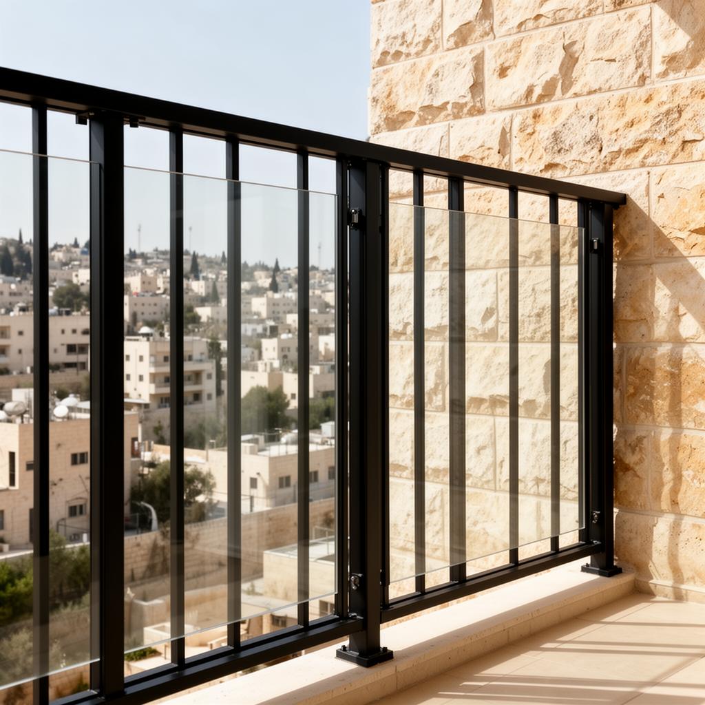 מעקה מרפסת מאלומיניום וזכוכית